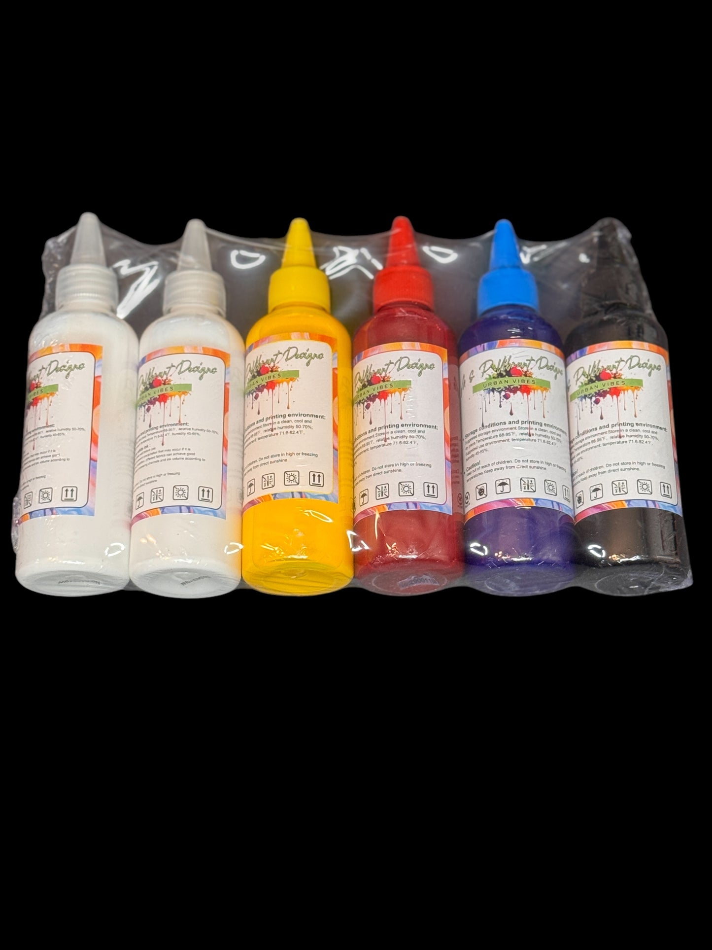 CMYK INK SET ALONG WITH 2 WHITE(100ml)