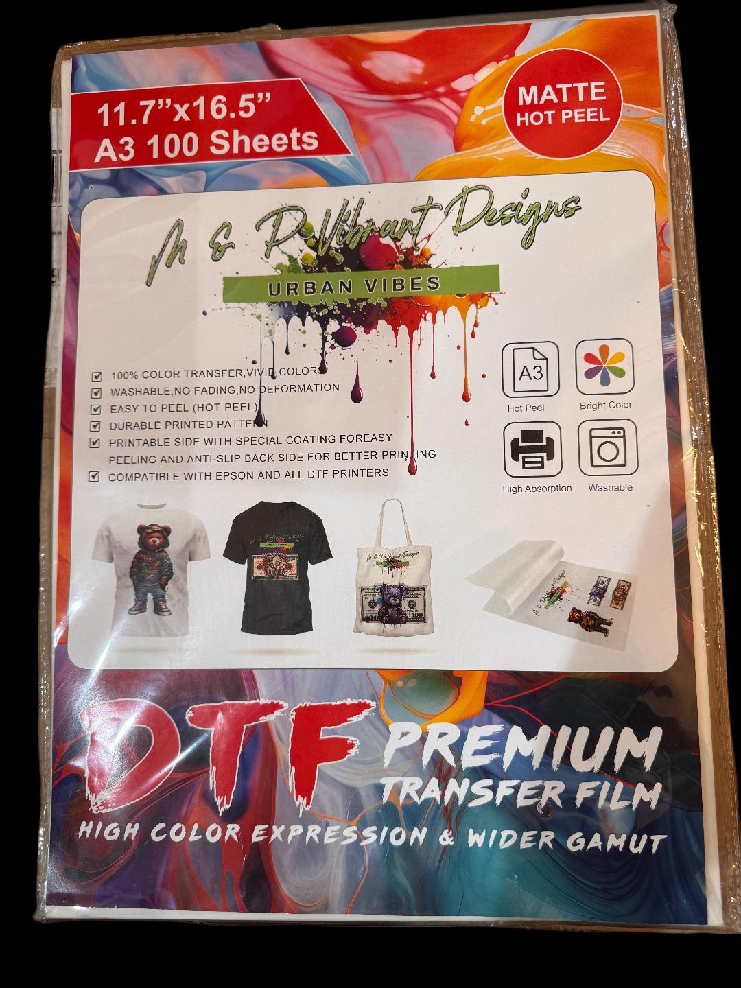 MATTE HOT PEEL DTF PREMIUM TRANSFER FILM
